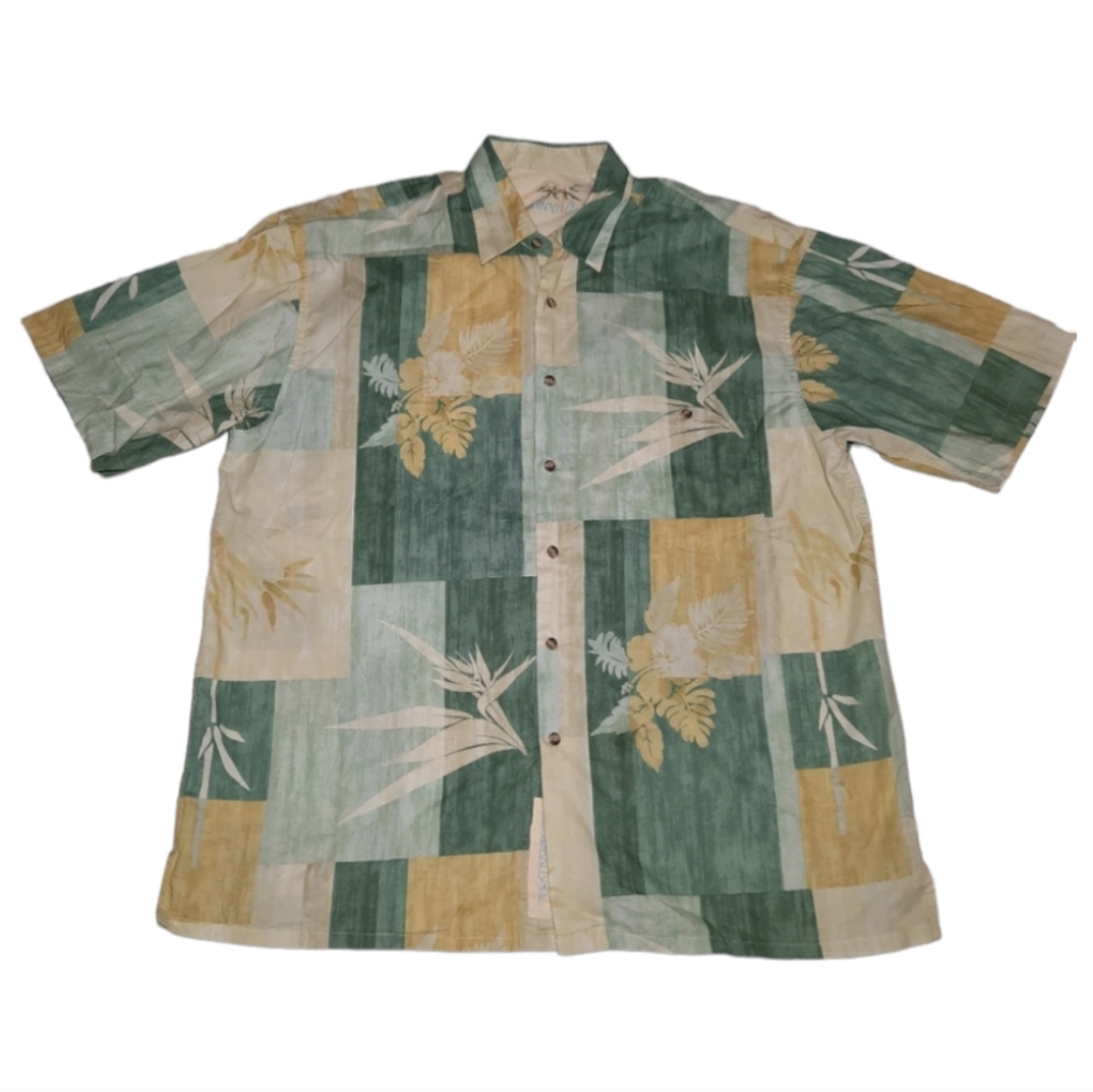 Bamboo Cay VINTAGE Tropical Hawaiian Front Pocket Shirt
